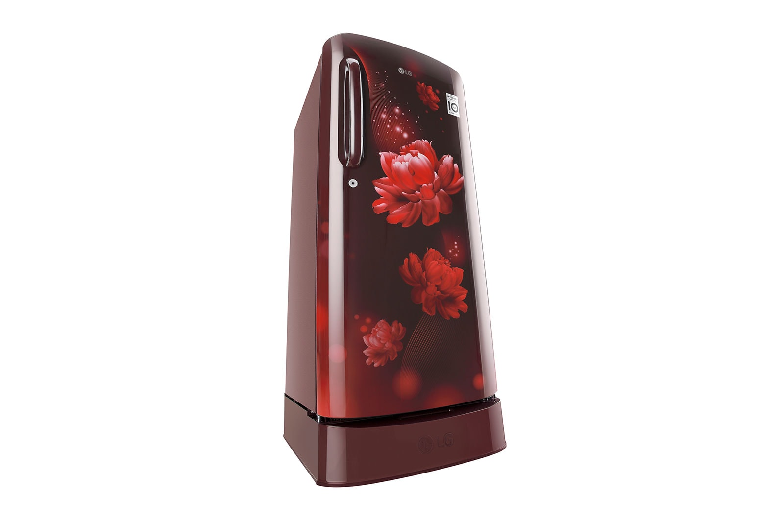 LG 185L Single Door Refrigerator with Base Stand Drawer, Smart Inverter Compressor, Smart Connect, Scarlet Charm, 5 Star, GL-D201ASCU