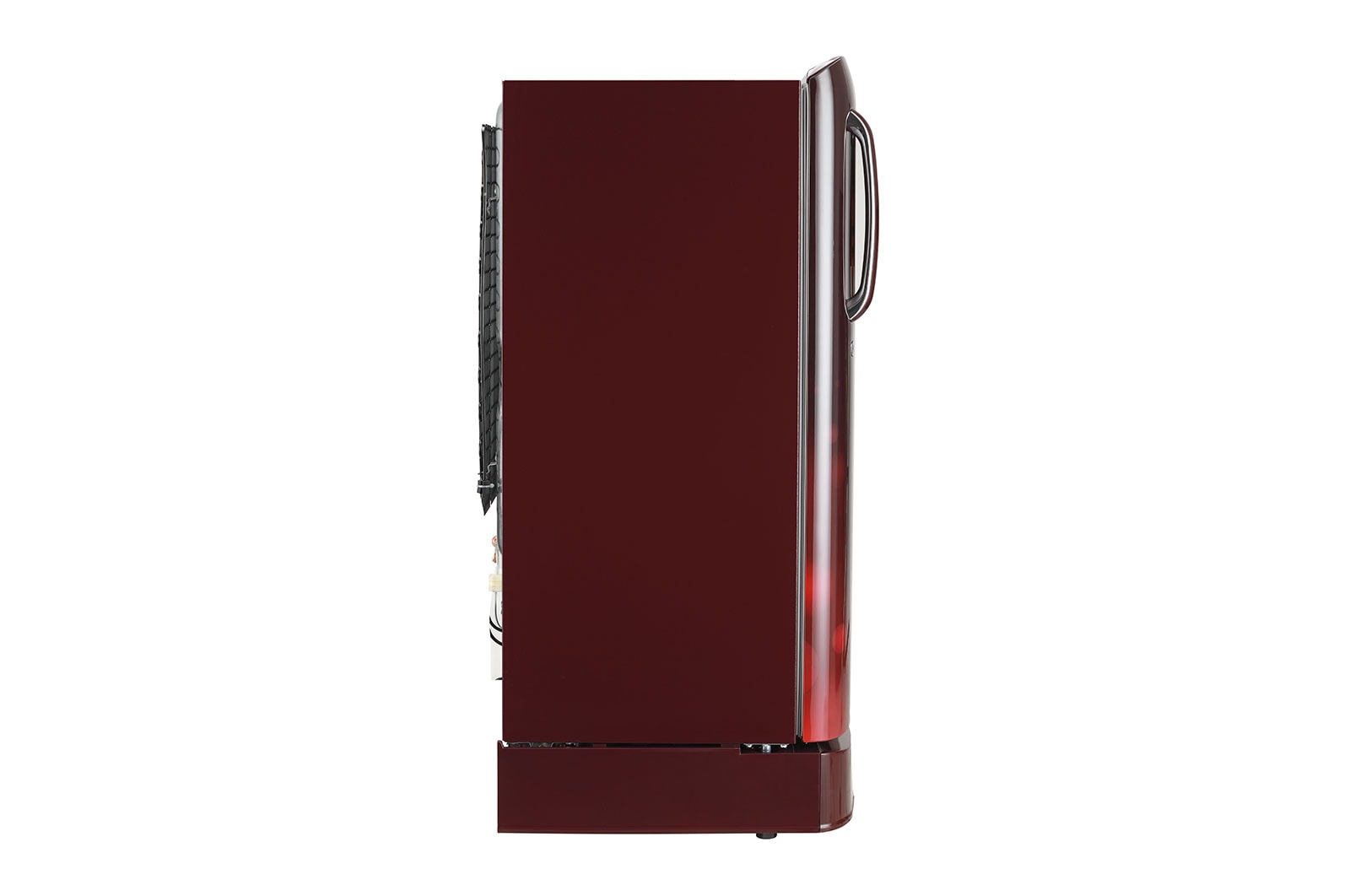 LG 185L Single Door Refrigerator with Base Stand Drawer, Smart Inverter Compressor, Smart Connect, Scarlet Charm, 5 Star, GL-D201ASCU