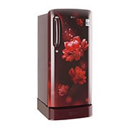 LG 185L Single Door Refrigerator with Base Stand Drawer, Smart Inverter Compressor, Smart Connect, Scarlet Charm, 5 Star, GL-D201ASCU