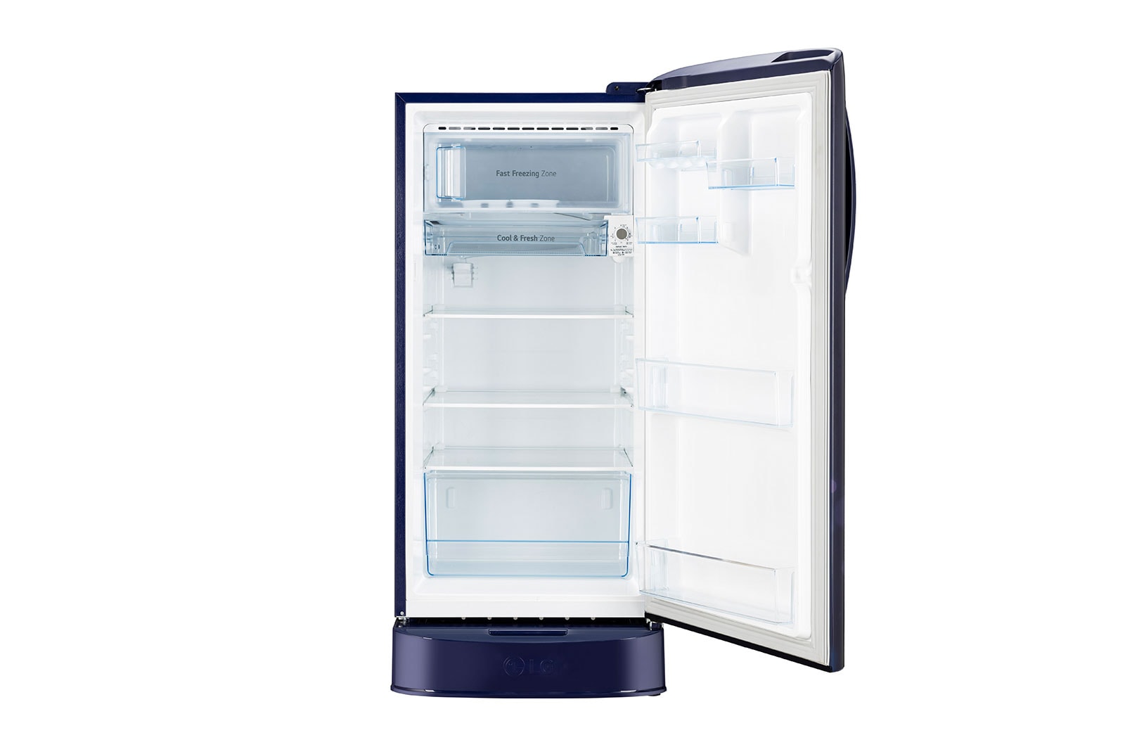 LG 201L, 5 Star, Smart Inverter Compressor, Smart Connect, With Base Stand Drawer, Blue Euphoria Finish, Direct Cool Single Door Refrigerator, GL-D211HBEZ