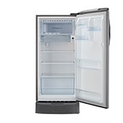 LG 201L, 5 Star, Smart Inverter Compressor, Smart Connect, With Base Stand Drawer, Shiny Steel Finish, Direct Cool Single Door Refrigerator, GL-D211HPZZ