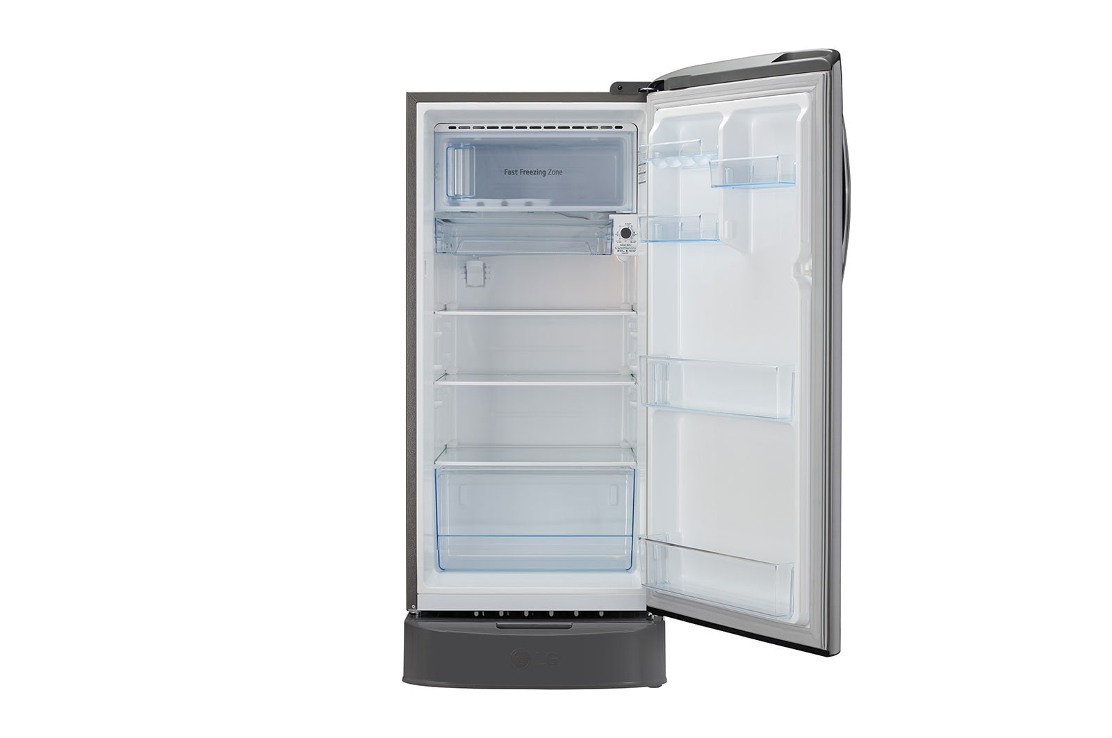 LG 201L, 5 Star, Smart Inverter Compressor, Smart Connect, With Base Stand Drawer, Shiny Steel Finish, Direct Cool Single Door Refrigerator, GL-D211HPZZ