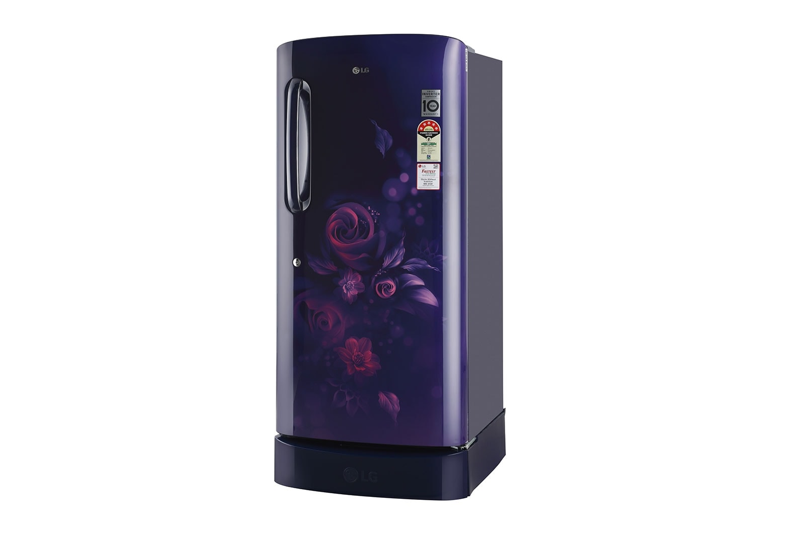 LG 205L, 5 Star, Smart Inverter Compressor, Smart Connect, With Base Stand Drawer, Blue Euphoria Finish, Direct Cool Single Door Refrigerator, GL-D221ABEZ