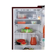 LG 205L,5 Star, Smart Inverter Compressor, Smart Connect, With Base Stand Drawer, Scarlet Charm Finish, Direct Cool Single Door Refrigerator, GL-D221ASCU