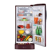 LG 205L,5 Star, Smart Inverter Compressor, Smart Connect, With Base Stand Drawer, Scarlet Charm Finish, Direct Cool Single Door Refrigerator, GL-D221ASCU
