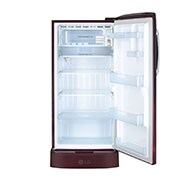 LG 205L,5 Star, Smart Inverter Compressor, Smart Connect, With Base Stand Drawer, Scarlet Charm Finish, Direct Cool Single Door Refrigerator, GL-D221ASCU