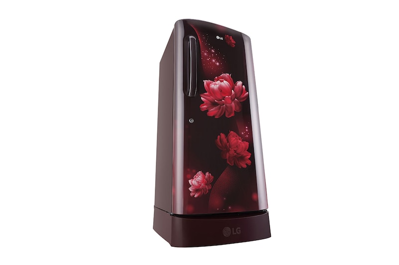 LG 205L,5 Star, Smart Inverter Compressor, Smart Connect, With Base Stand Drawer, Scarlet Charm Finish, Direct Cool Single Door Refrigerator, GL-D221ASCU