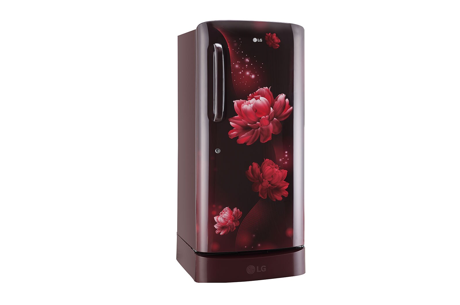 LG 205L,5 Star, Smart Inverter Compressor, Smart Connect, With Base Stand Drawer, Scarlet Charm Finish, Direct Cool Single Door Refrigerator, GL-D221ASCU
