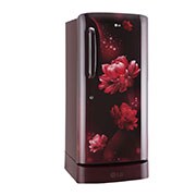 LG 205L,5 Star, Smart Inverter Compressor, Smart Connect, With Base Stand Drawer, Scarlet Charm Finish, Direct Cool Single Door Refrigerator, GL-D221ASCU