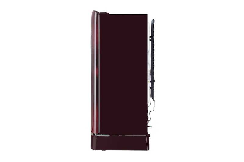 LG 205L,5 Star, Smart Inverter Compressor, Smart Connect, With Base Stand Drawer, Scarlet Charm Finish, Direct Cool Single Door Refrigerator, GL-D221ASCU