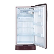 LG 205L, 5 Star, Smart Inverter Compressor, Smart Connect, With Base Stand Drawer, Scarlet Euphoria Finish, Direct Cool Single Door Refrigerator, GL-D221ASEZ