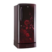 LG 205L, 5 Star, Smart Inverter Compressor, Smart Connect, With Base Stand Drawer, Scarlet Euphoria Finish, Direct Cool Single Door Refrigerator, GL-D221ASEZ