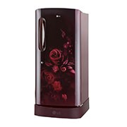 LG 205L, 5 Star, Smart Inverter Compressor, Smart Connect, With Base Stand Drawer, Scarlet Euphoria Finish, Direct Cool Single Door Refrigerator, GL-D221ASEZ
