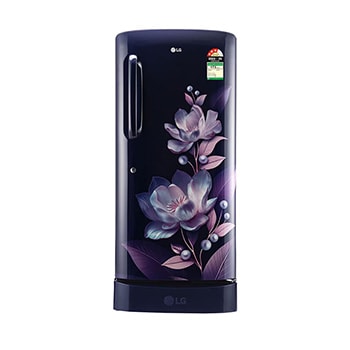 Front view of LG 210L Single Door Refrigerator, Base Stand Drawer, Anti-Bacterial Gasket, Blue Marvel, 3 Star GL-D231ABMD