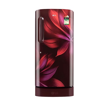 Front view of LG 210L Single Door Refrigerator, Base Stand Drawer, Anti-Bacterial Gasket, Scarlet Aurora, 3 Star GL-D231ASAD