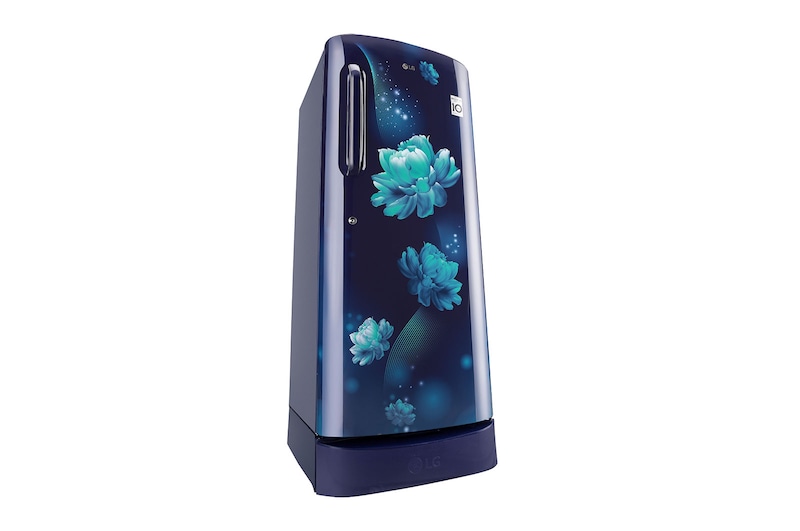 LG 224L Single Door Refrigerator, Smart Inverter Compressor, Smart Connect, Base Stand Drawer, Blue Charm Finish, 5 Star, GL-D241ABCU