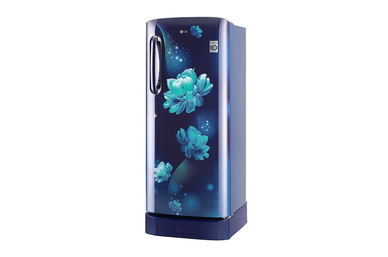 LG 224L Single Door Refrigerator, Smart Inverter Compressor, Smart Connect, Base Stand Drawer, Blue Charm Finish, 5 Star, GL-D241ABCU