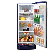 LG 224L, 4 Star, Smart Inverter Compressor, Smart Connect, With Base Stand Drawer, Blue Charm Finish, Direct Cool Single Door Refrigerator, GL-D241ABCY