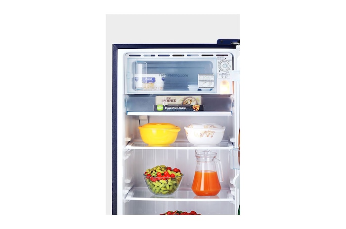 LG 224L Single Door Refrigerator, Smart Inverter Compressor, Base Stand Drawer, Blue Euphoria Finish, 4 Star, GL-D241ABEY