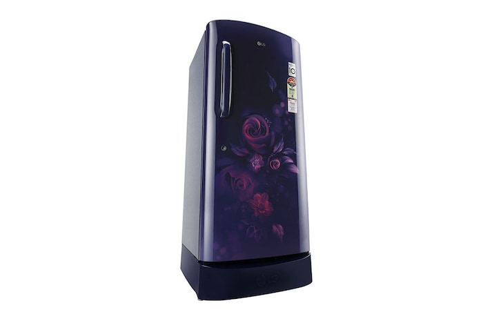 LG 224L Single Door Refrigerator, Smart Inverter Compressor, Base Stand Drawer, Blue Euphoria Finish, 4 Star, GL-D241ABEY