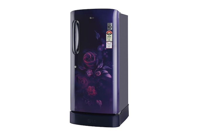LG 224L Single Door Refrigerator, Smart Inverter Compressor, Base Stand Drawer, Blue Euphoria Finish, 4 Star, GL-D241ABEY