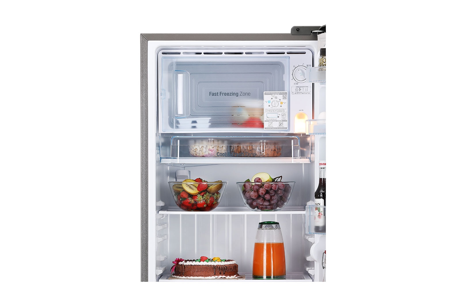 LG 224L Single Door Refrigerator with Base Stand Drawer, Smart Inverter Compressor, and Smart Connect in Shiny Steel, 5-Star, GL-D241APZU