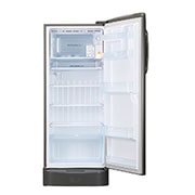 LG 224L Single Door Refrigerator with Base Stand Drawer, Smart Inverter Compressor, and Smart Connect in Shiny Steel, 5-Star, GL-D241APZU