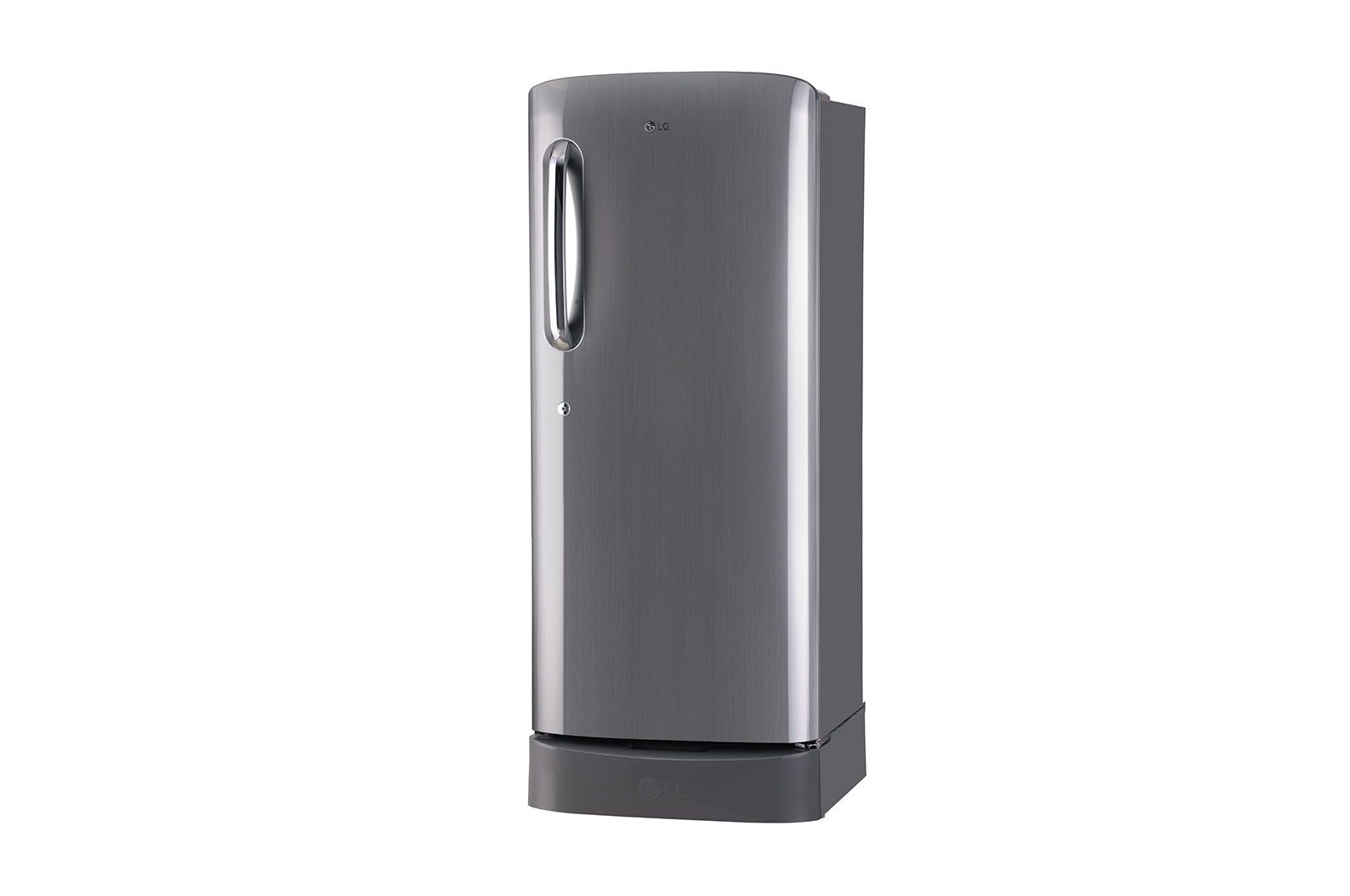 LG 224L Single Door Refrigerator with Base Stand Drawer, Smart Inverter Compressor, and Smart Connect in Shiny Steel, 5-Star, GL-D241APZU