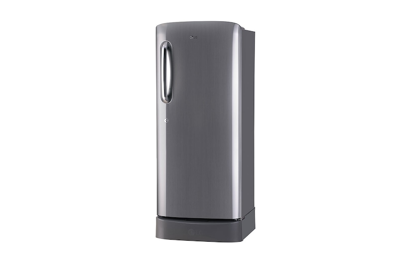 LG 224L Single Door Refrigerator, Base Stand Drawer, Smart Inverter Compressor, Smart Connect, Shiny Steel, 5 Star, GL-D241APZU