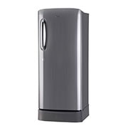 LG 224L Single Door Refrigerator with Base Stand Drawer, Smart Inverter Compressor, and Smart Connect in Shiny Steel, 5-Star, GL-D241APZU