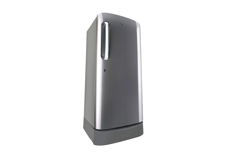 LG 224L Single Door Refrigerator, Base Stand Drawer, Smart Inverter Compressor, Smart Connect, Shiny Steel, 5 Star, GL-D241APZU