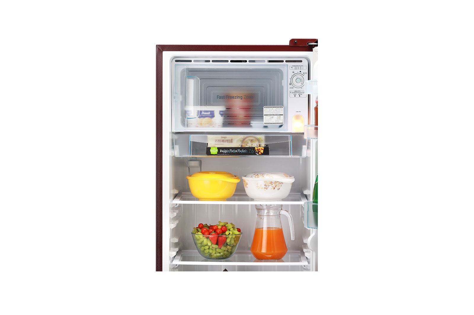 LG 224L, 4 Star, Smart Inverter Compressor, Smart Connect, With Base Stand Drawer, Scarlet Charm Finish, Direct Cool Single Door Refrigerator, GL-D241ASCY