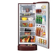 LG 224L, 4 Star, Smart Inverter Compressor, Smart Connect, With Base Stand Drawer, Scarlet Charm Finish, Direct Cool Single Door Refrigerator, GL-D241ASCY