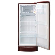 LG 224L, 4 Star, Smart Inverter Compressor, Smart Connect, With Base Stand Drawer, Scarlet Charm Finish, Direct Cool Single Door Refrigerator, GL-D241ASCY