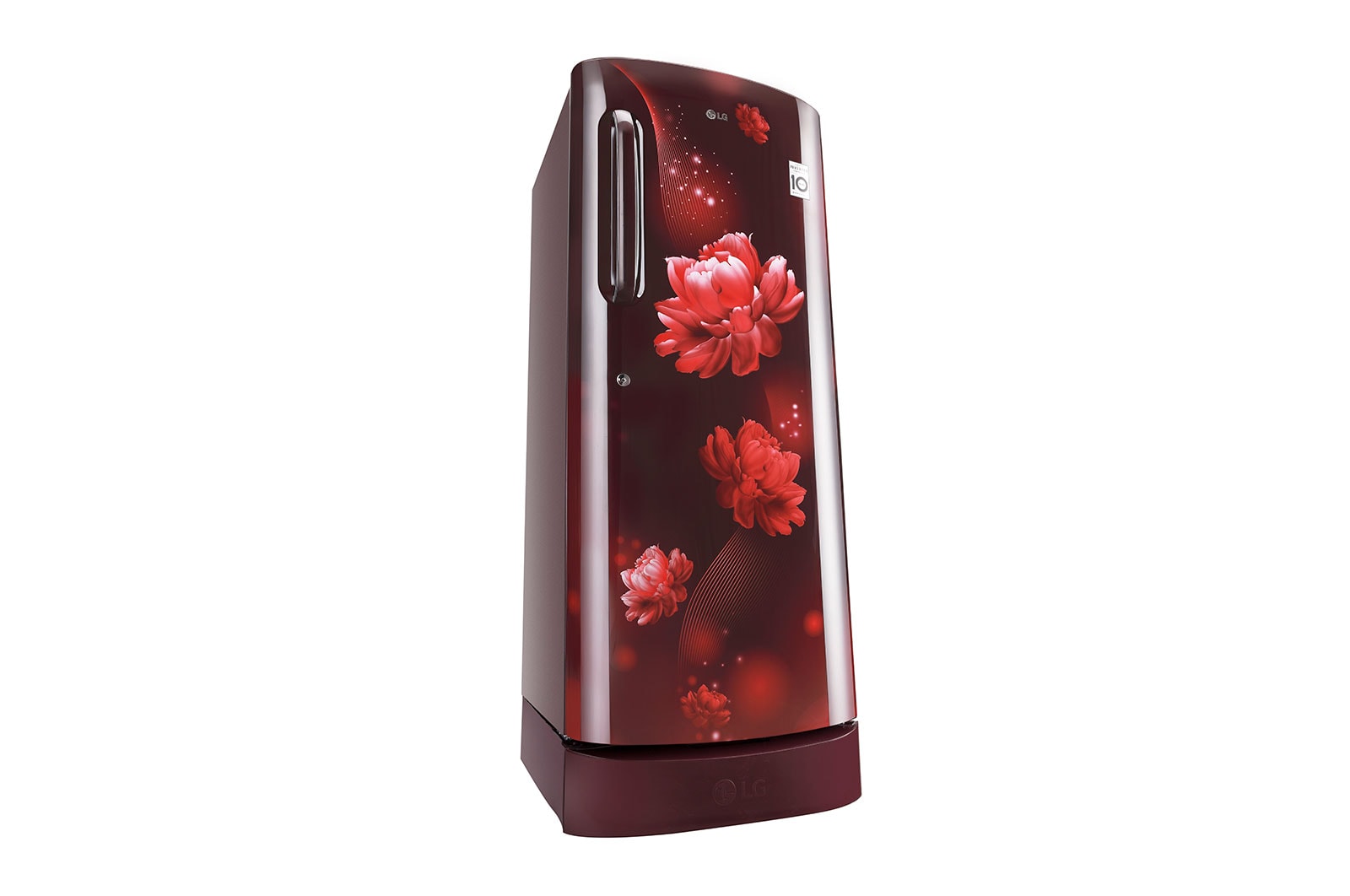 LG 224L, 4 Star, Smart Inverter Compressor, Smart Connect, With Base Stand Drawer, Scarlet Charm Finish, Direct Cool Single Door Refrigerator, GL-D241ASCY
