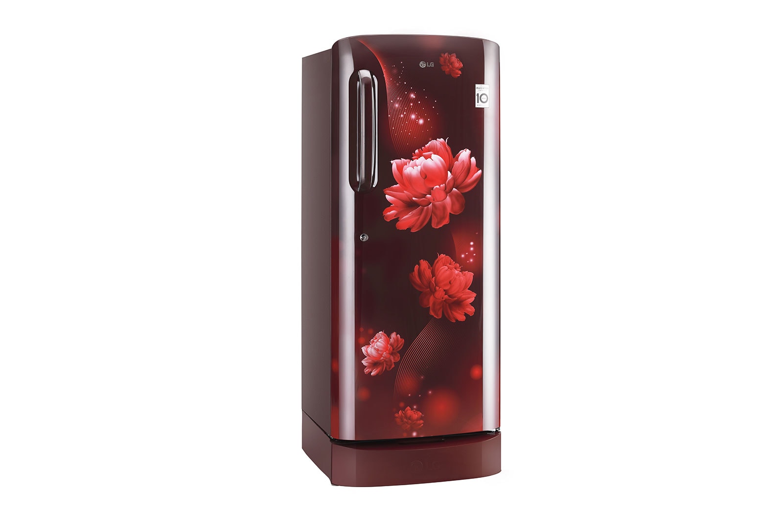 LG 224L, 4 Star, Smart Inverter Compressor, Smart Connect, With Base Stand Drawer, Scarlet Charm Finish, Direct Cool Single Door Refrigerator, GL-D241ASCY