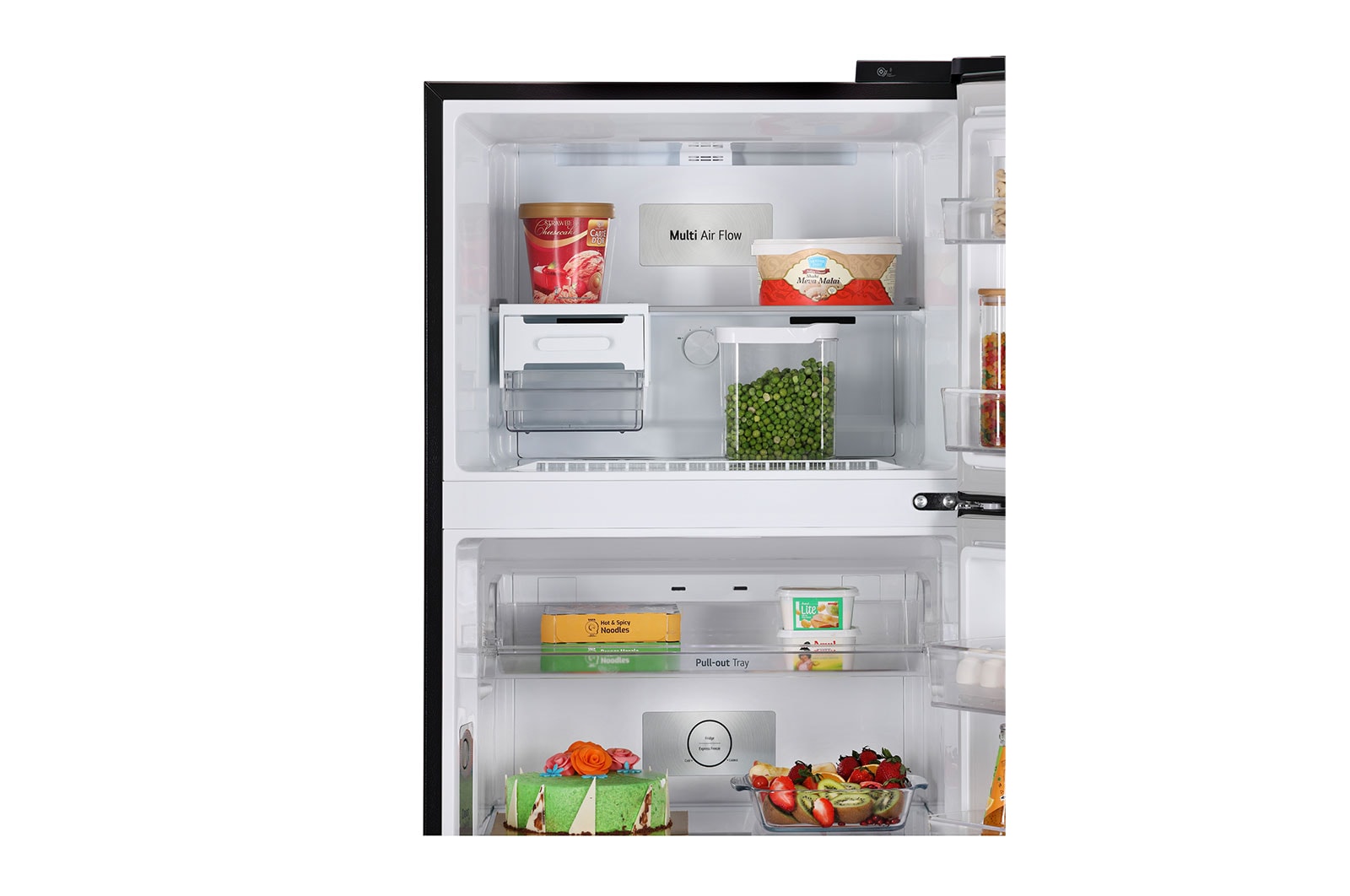 LG  LG 380L, 2 Star, Smart Inverter Compressor, DoorCooling+™,Ebony Sheen Finish, Frost-Free Double Door Refrigerator, GL-D412SESY