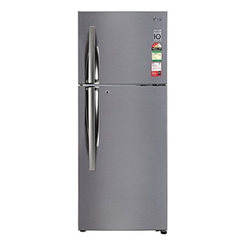 Front view of LG 242L Double Door Refrigerator with Door Cooling+™, Multi Air Flow, Shiny Steel Finish, 3 Star GL-I292RPZX