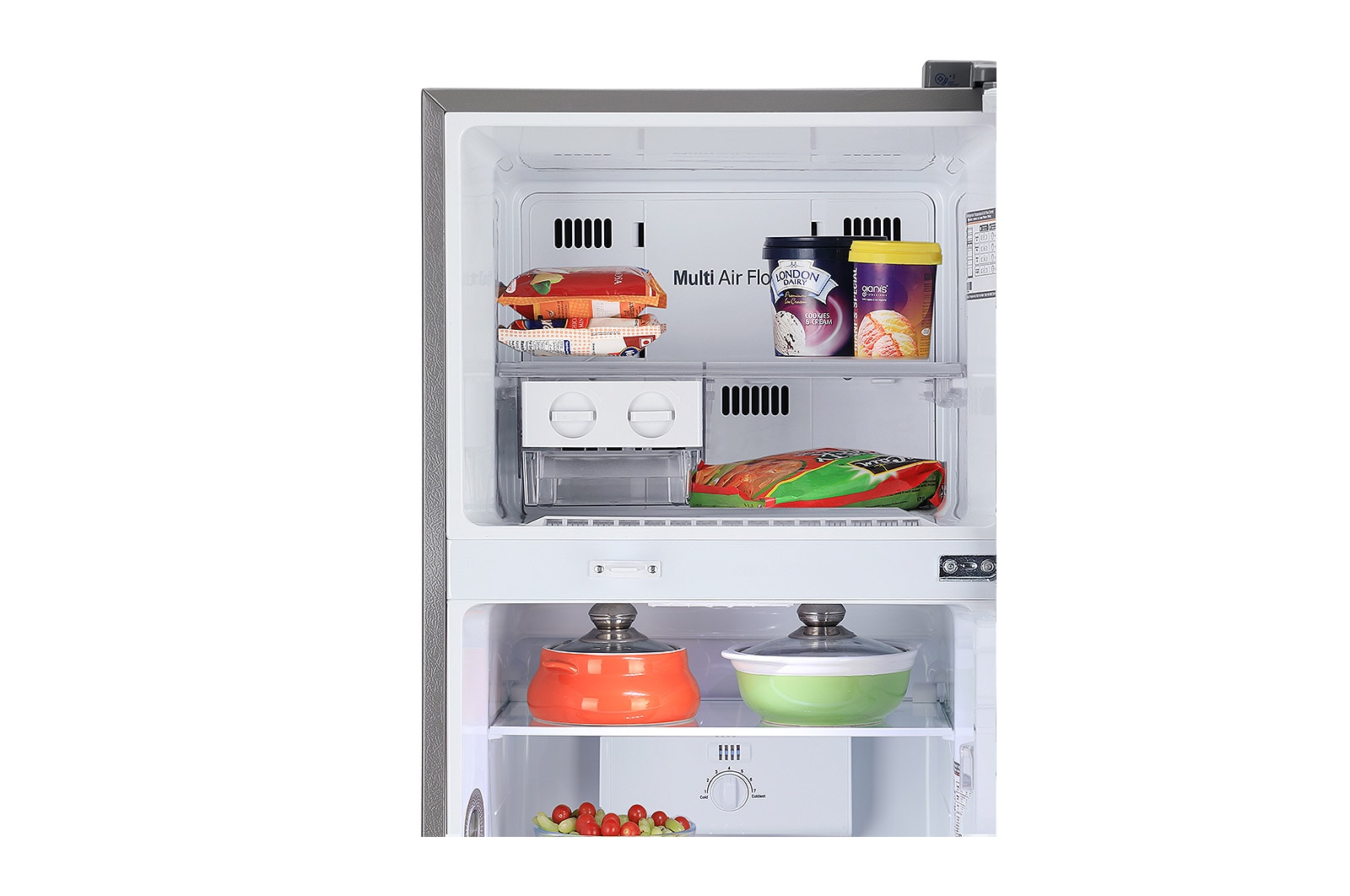 LG 242L Double Door Refrigerator with Door Cooling+™, Smart Diagnosis™, Multi Air Flow, Shiny Steel Finish, 3 Star, GL-I292RPZX