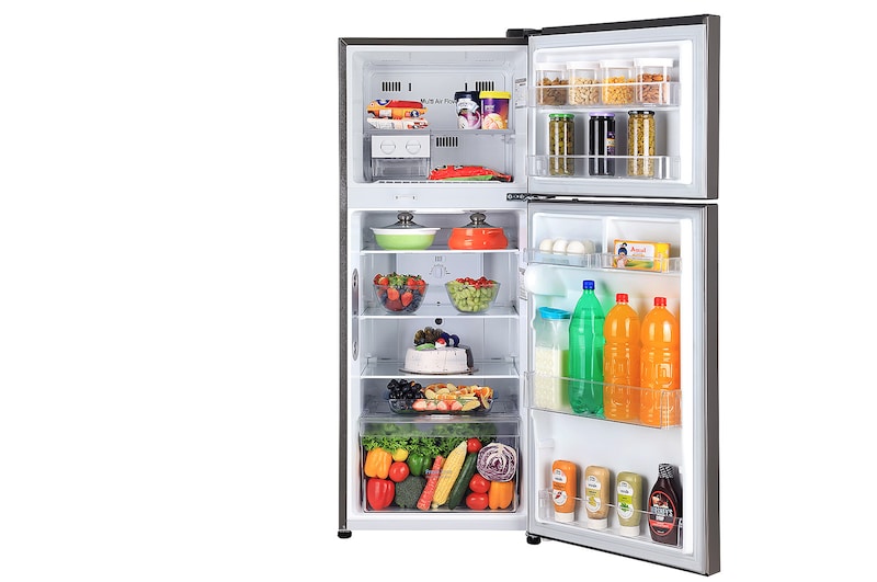 LG 242L Double Door Refrigerator with Door Cooling+™, Multi Air Flow, Shiny Steel Finish, 3 Star, GL-I292RPZX