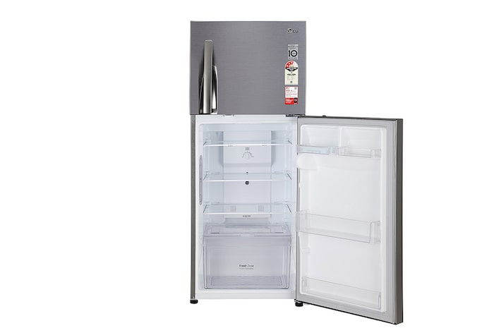 LG 242L Double Door Refrigerator with Door Cooling+™, Multi Air Flow, Shiny Steel Finish, 3 Star, GL-I292RPZX
