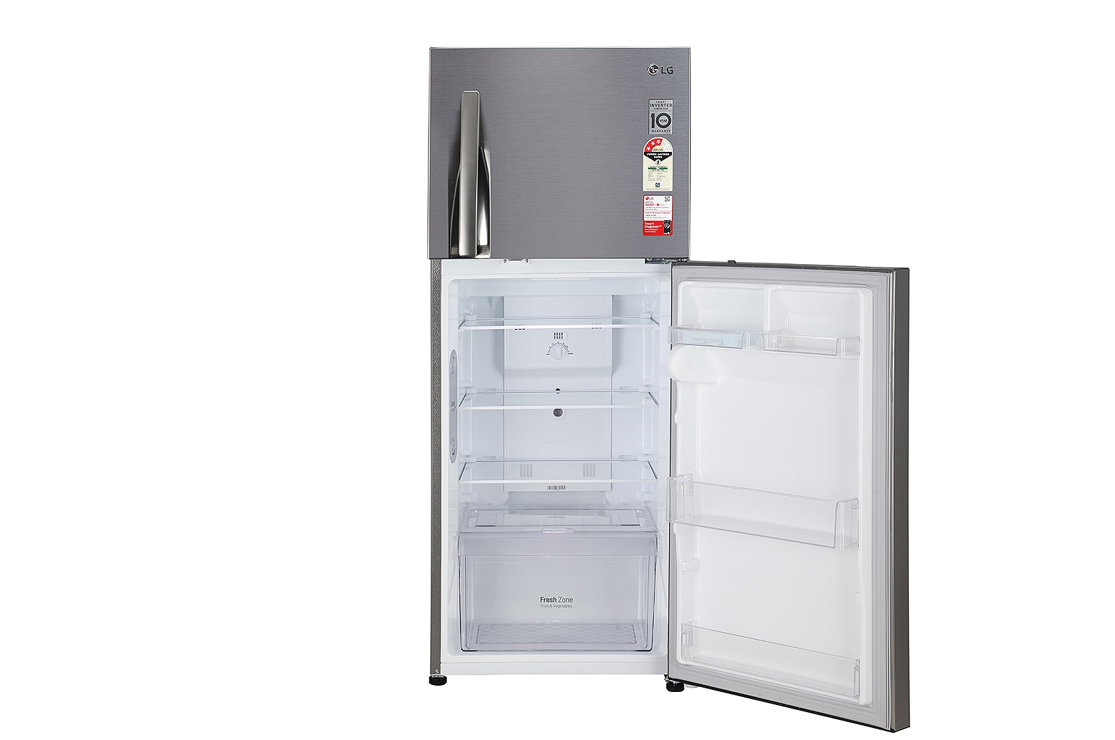 LG 242L Double Door Refrigerator with Door Cooling+™, Smart Diagnosis™, Multi Air Flow, Shiny Steel Finish, 3 Star, GL-I292RPZX