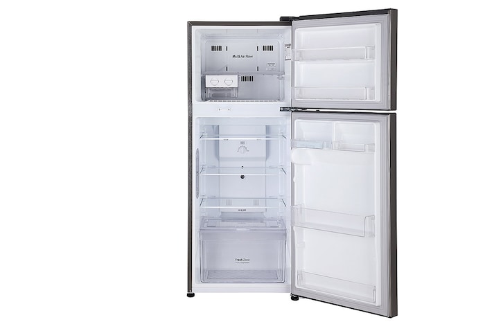 LG 242L Double Door Refrigerator with Door Cooling+™, Multi Air Flow, Shiny Steel Finish, 3 Star, GL-I292RPZX