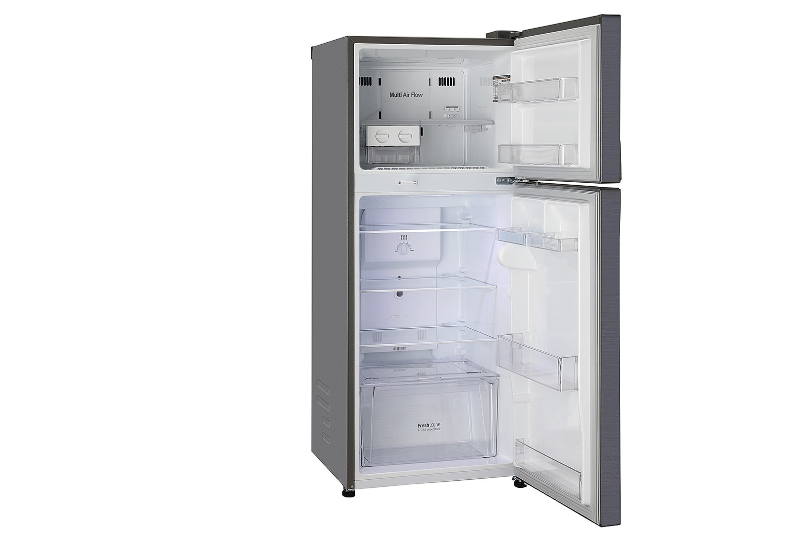 LG 242L Double Door Refrigerator with Door Cooling+™, Smart Diagnosis™, Multi Air Flow, Shiny Steel Finish, 3 Star, GL-I292RPZX
