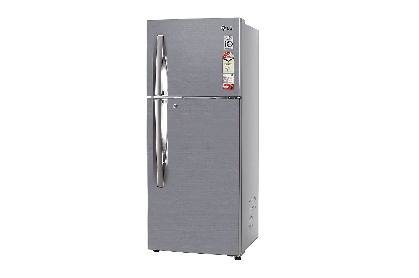 LG 242L Double Door Refrigerator with Door Cooling+™, Smart Diagnosis™, Multi Air Flow, Shiny Steel Finish, 3 Star, GL-I292RPZX