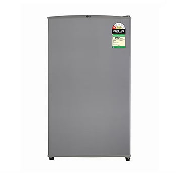 Front view of LG 90L Single-Door Mini Refrigerators, Door basket, Chiller Tray, Freezer Section, Dazzle Steel, 1 Star GL-M131RDSB