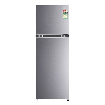 Front view of LG 246L Double Door Refrigerator, Multi Air Flow, Auto Smart Connect™, Dazzle Steel, 3 Star GL-N262SDSX