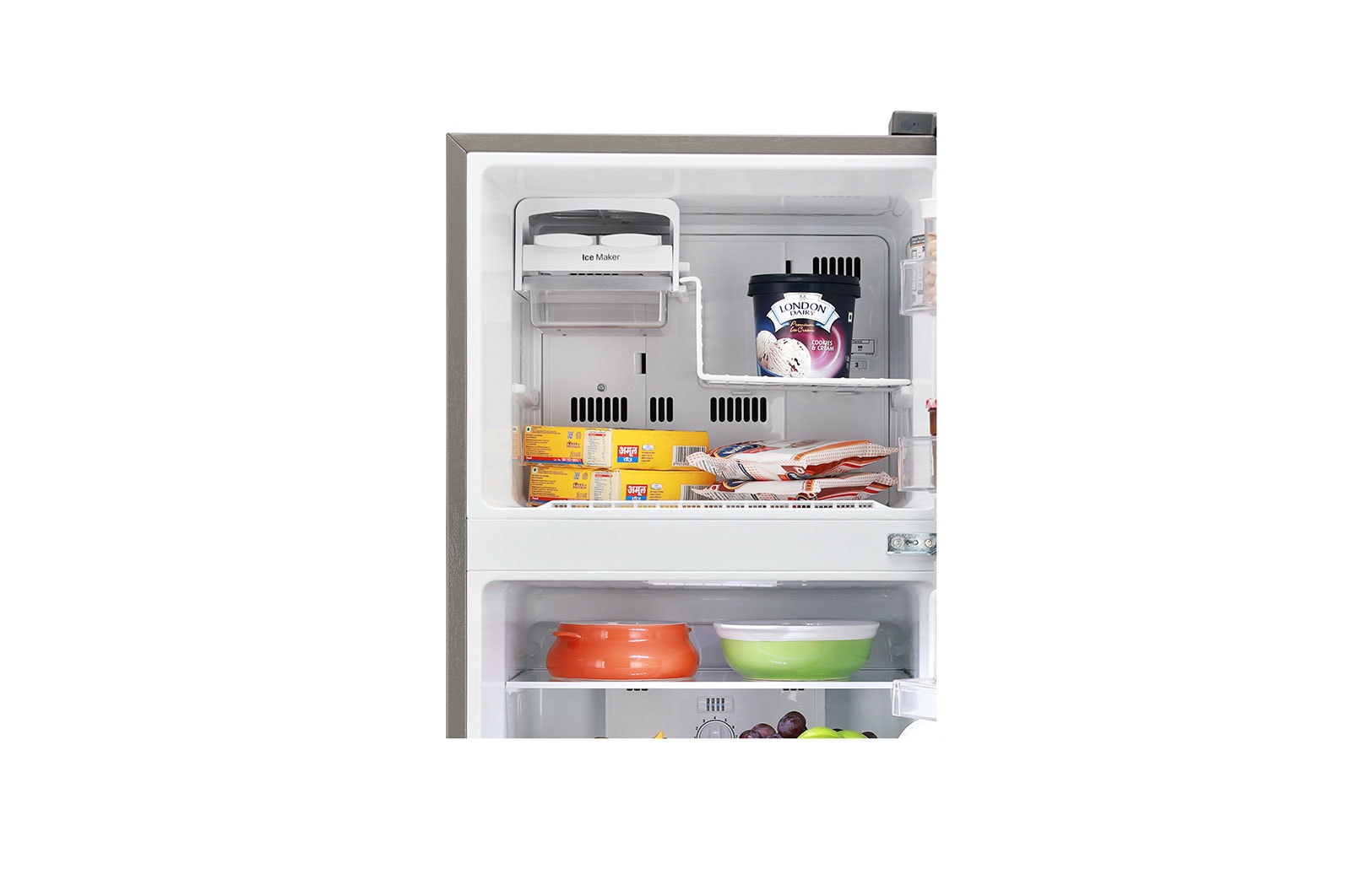 LG 242L, 2 Star, Smart Inverter Compressor, Dazzle Steel Finish, Frost-Free Double Door Refrigerator, GL-N292BDSY