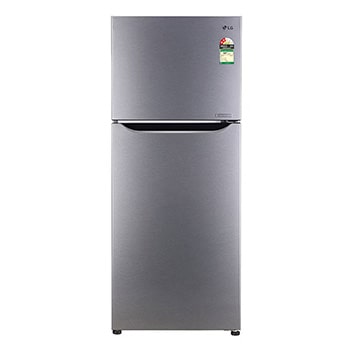 Front view of LG 242L Double Door Refrigerator, Convertible, Smart Diagnosis™, High Gloss Finish, 2 Star GL-N292DDSY