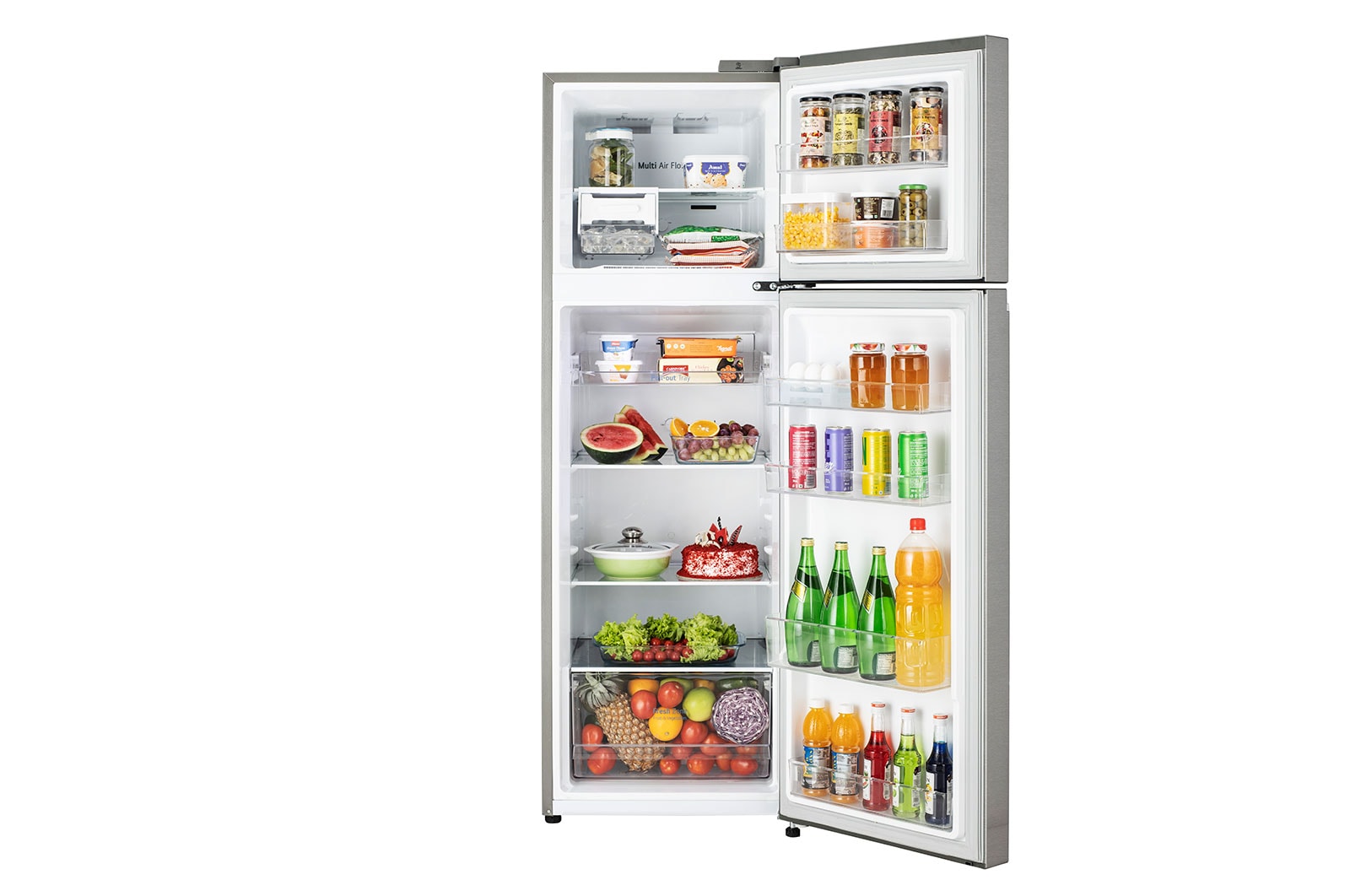 LG 272L Double Door Refrigerator, Convertible, Smart Diagnosis™, Dazzle Steel Finish, 2 Star, GL-N312SDSY
